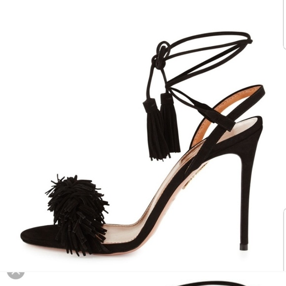 Aquazzura Wild Thing 105 suede sandals black 37.5 - Picture 2 of 7